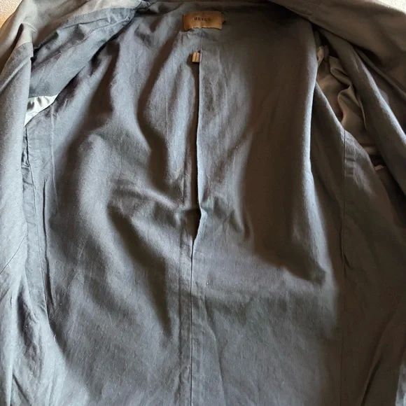 Reiss men field jacket made in Portugal charcoal gray bird graphic back SZ Large